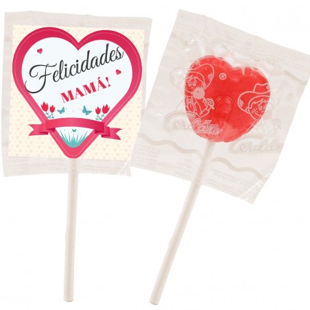 Pirulito com adesivo dia das mães