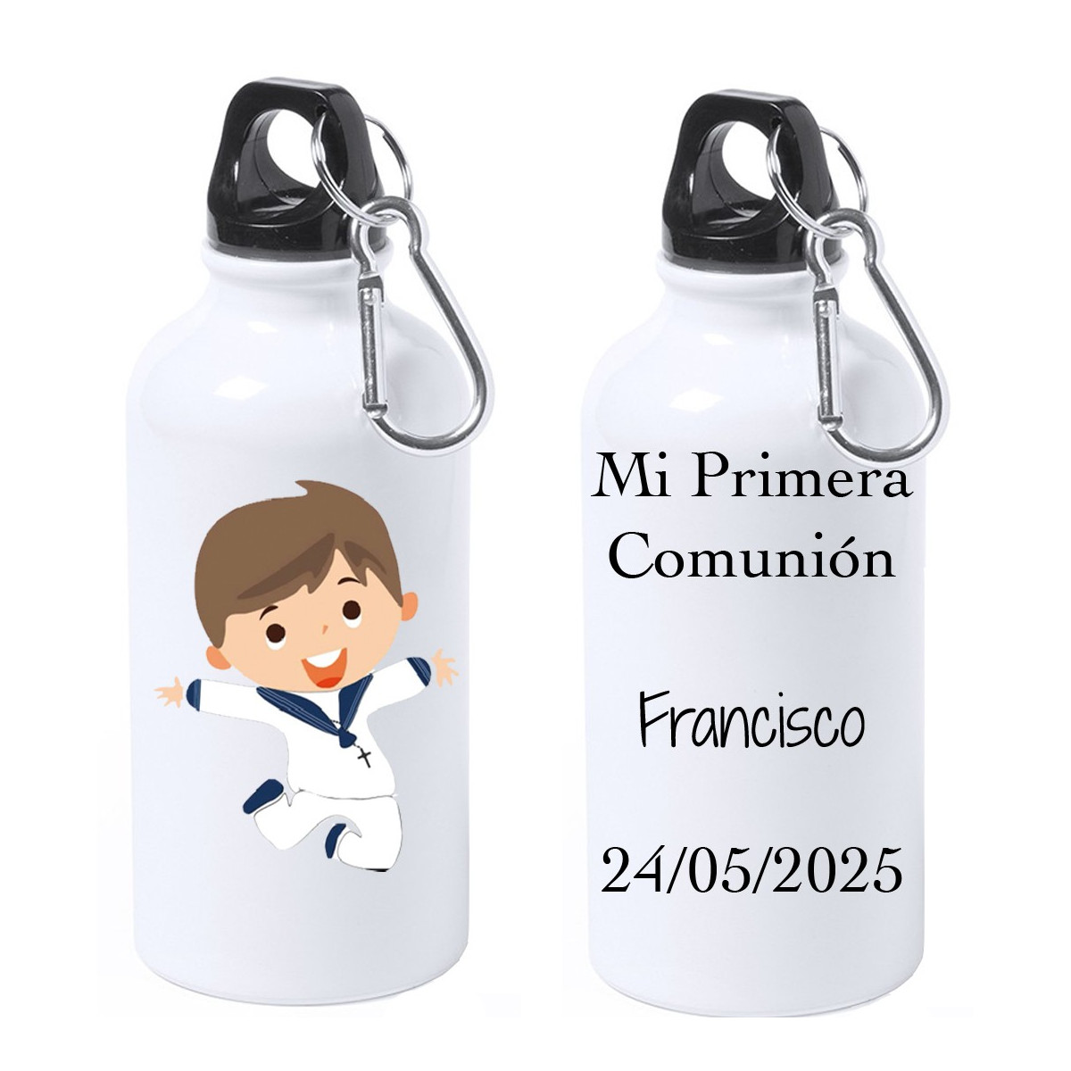 Garrafão menino comunhão personalizado com texto e nome