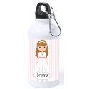 Garrafa de comunhão feminina personalizada com nome e dedicatória