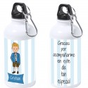 Botella menino comunhão personalizada com nome e texto