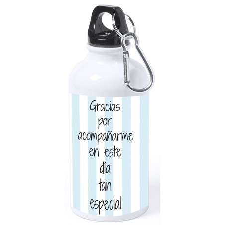 Botella menino comunhão personalizada com nome e texto