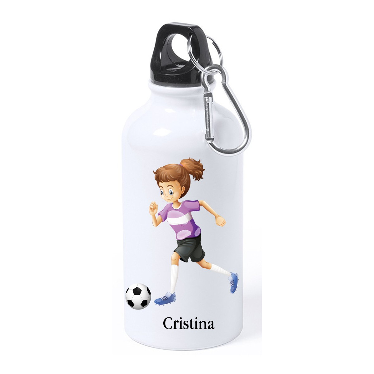 Bidão de futebol para menina personalizado com nome