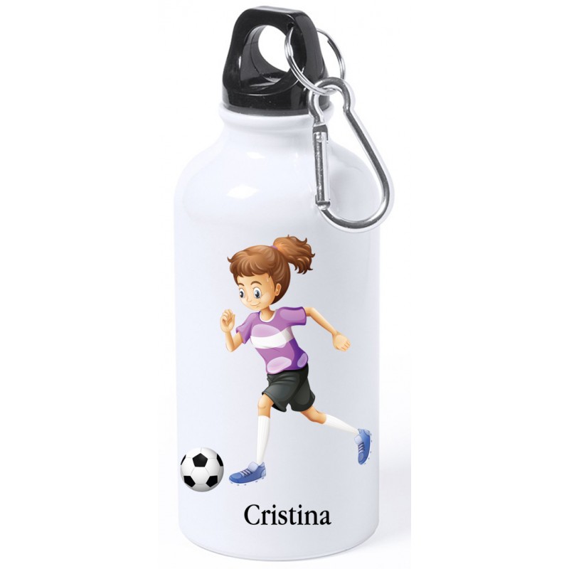 Bidão de futebol para menina personalizado com nome