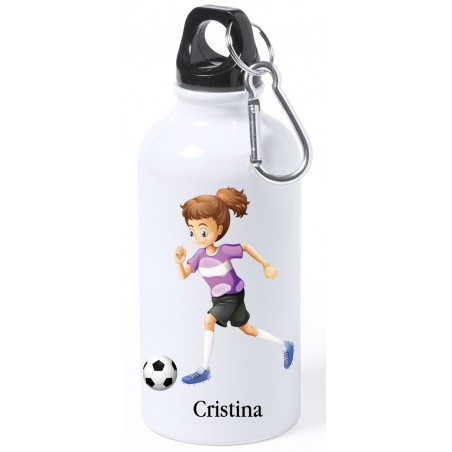 Bidão de futebol para menina personalizado com nome