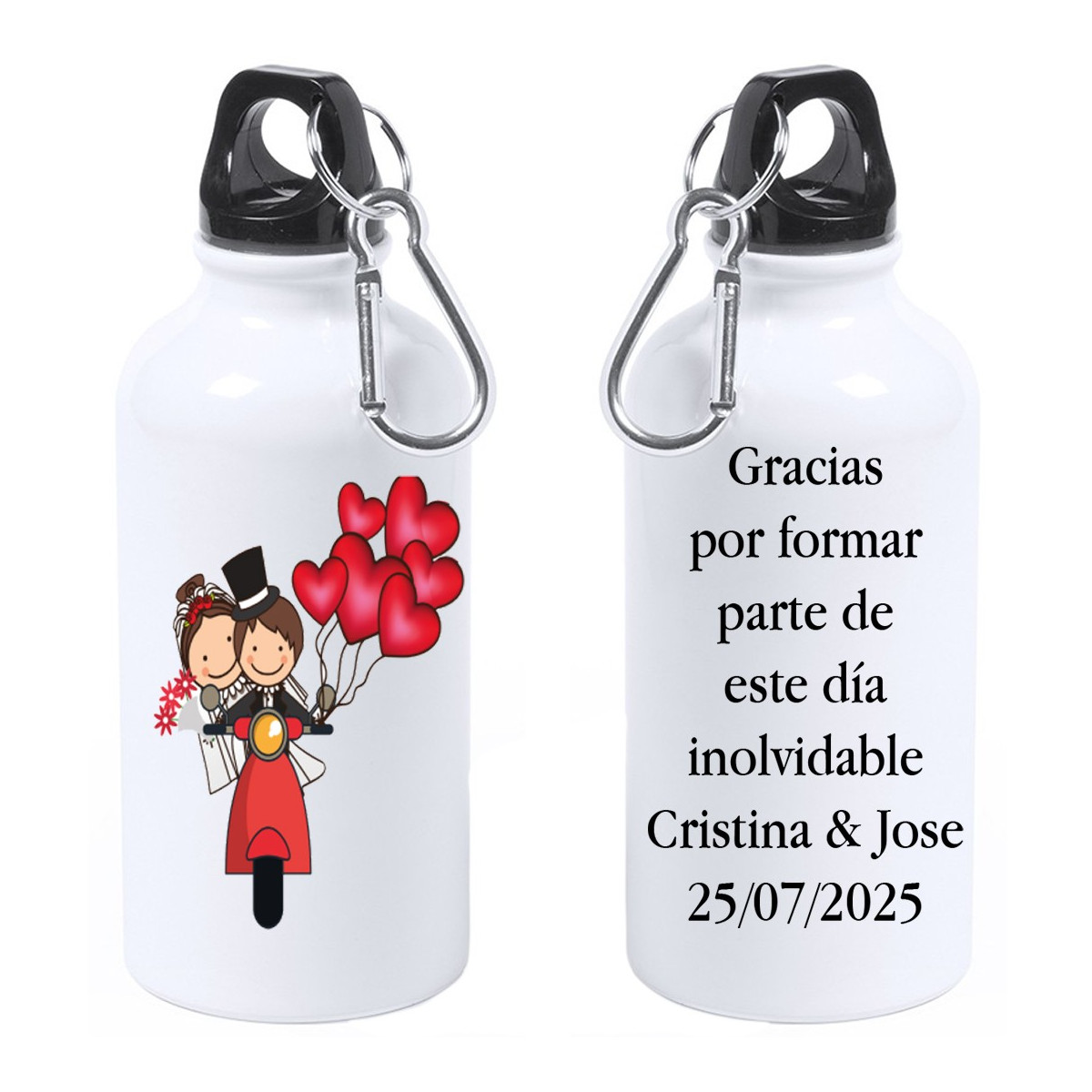 Bidão de casamento noivos moto personalizado com texto