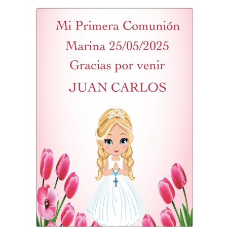 Caderno personalizado com nome da convidada e caneta em bolsa de organza