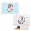 Quebra-cabeça para colorir menina angelical