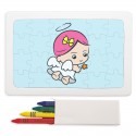Quebra-cabeça para colorir menina angelical