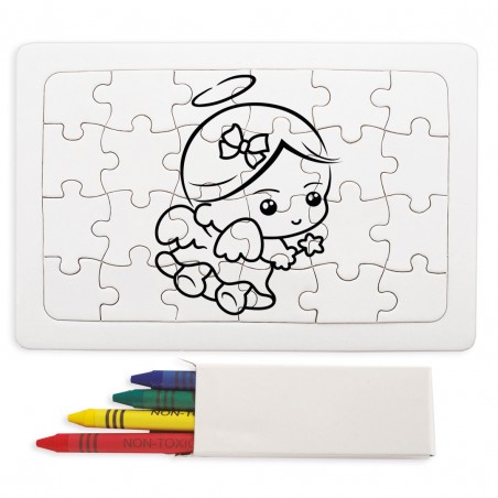 Quebra-cabeça para colorir menina angelical