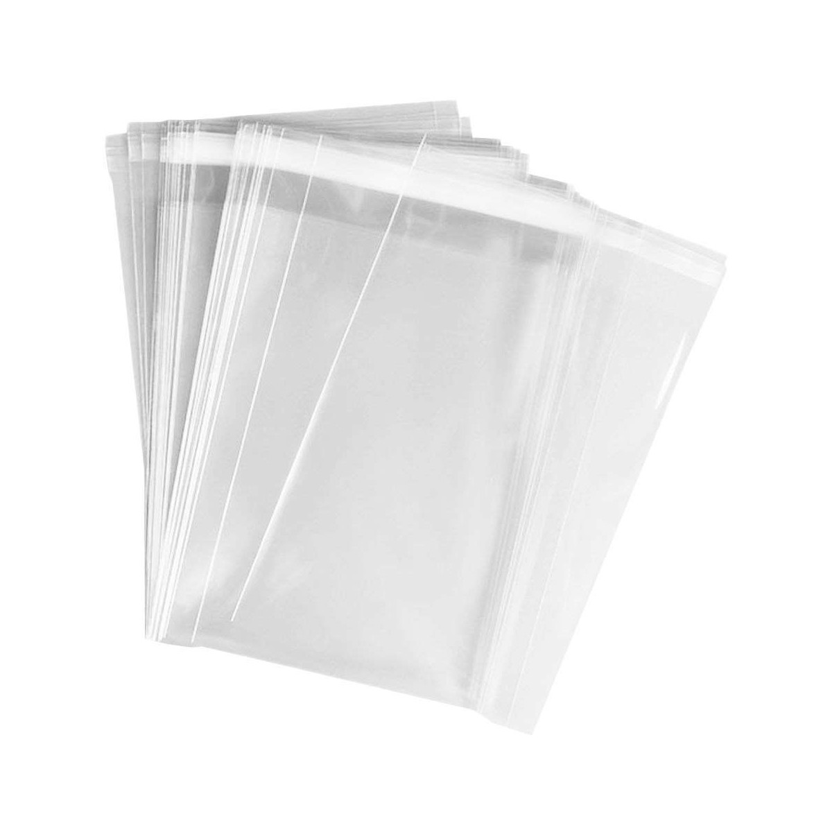Saco de polipropileno transparente com aba adesiva