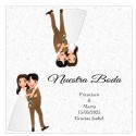 Cartão de casamento com nome dos convidados para fechamento da sacola e apresentação personalizada