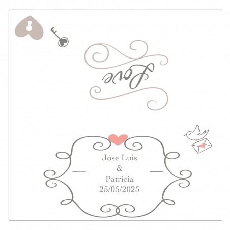 Cartão de casamento para fechamento de bolsa personalizado com nome e data