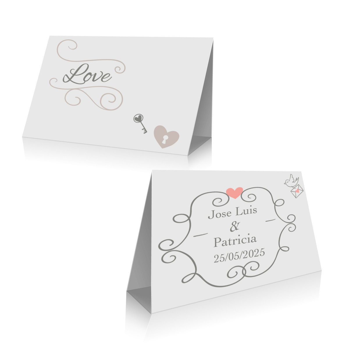 Cartão de casamento para fechamento de bolsa personalizado com nome e data