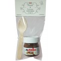 Nutella com colher apresentada em saquinho transparente com cartão de amor personalizado