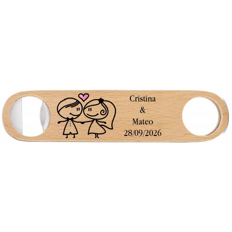 Abridor personalizado para casamento com nome e data