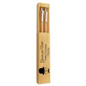 Conjunto de caneta e lapiseira de bambu personalizados com nome e data