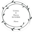 Adesivo personalizado com o nome do convidado e dos noivos