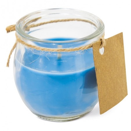 Vela perfumada colorida em frasco de vidro