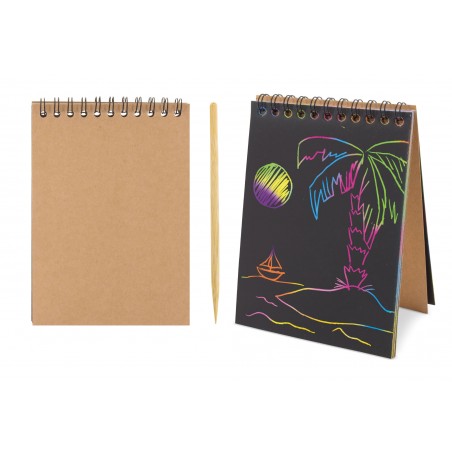 Caderno de raspagem para desenhar em multicolorido para crianças