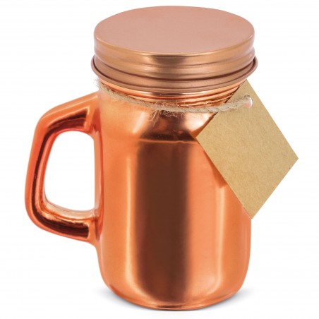 Vela perfumada de canela em pote com tampa