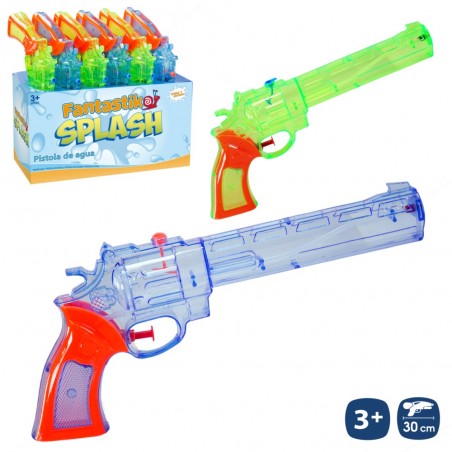 Pistola de água tipo revólver transparente
