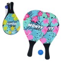 Pás de praia de madeira com bola