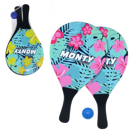 Pás de praia de madeira com bola