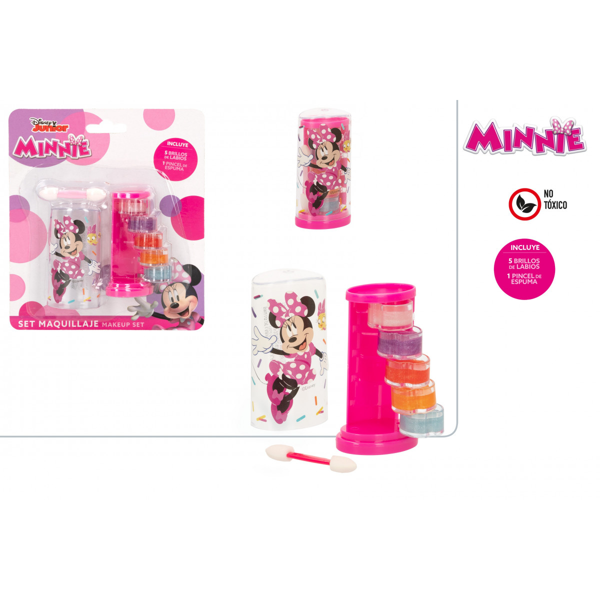 Brilho labial minnie mouse tower com pincel