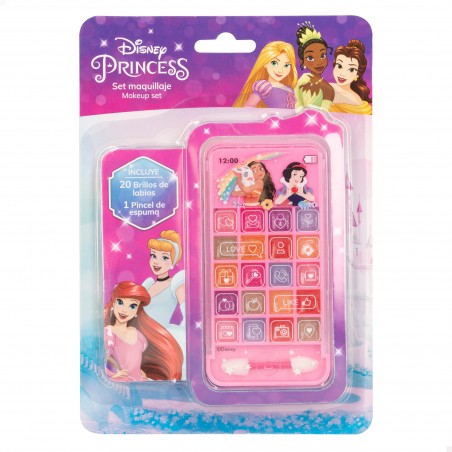 Brilhos labiais princesas disney em caixa com forma de telefone móvel
