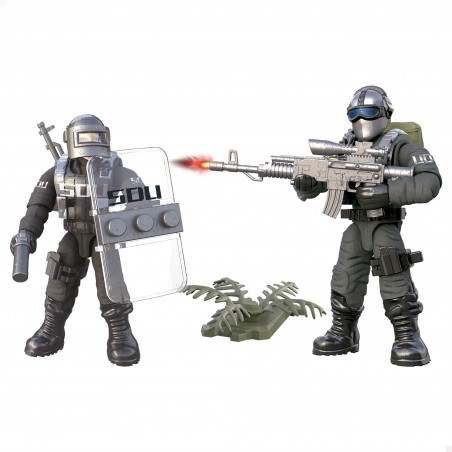 Conjunto de montagem das figuras articuladas policiais