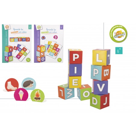 Jogo de cubos para aprender números e letras