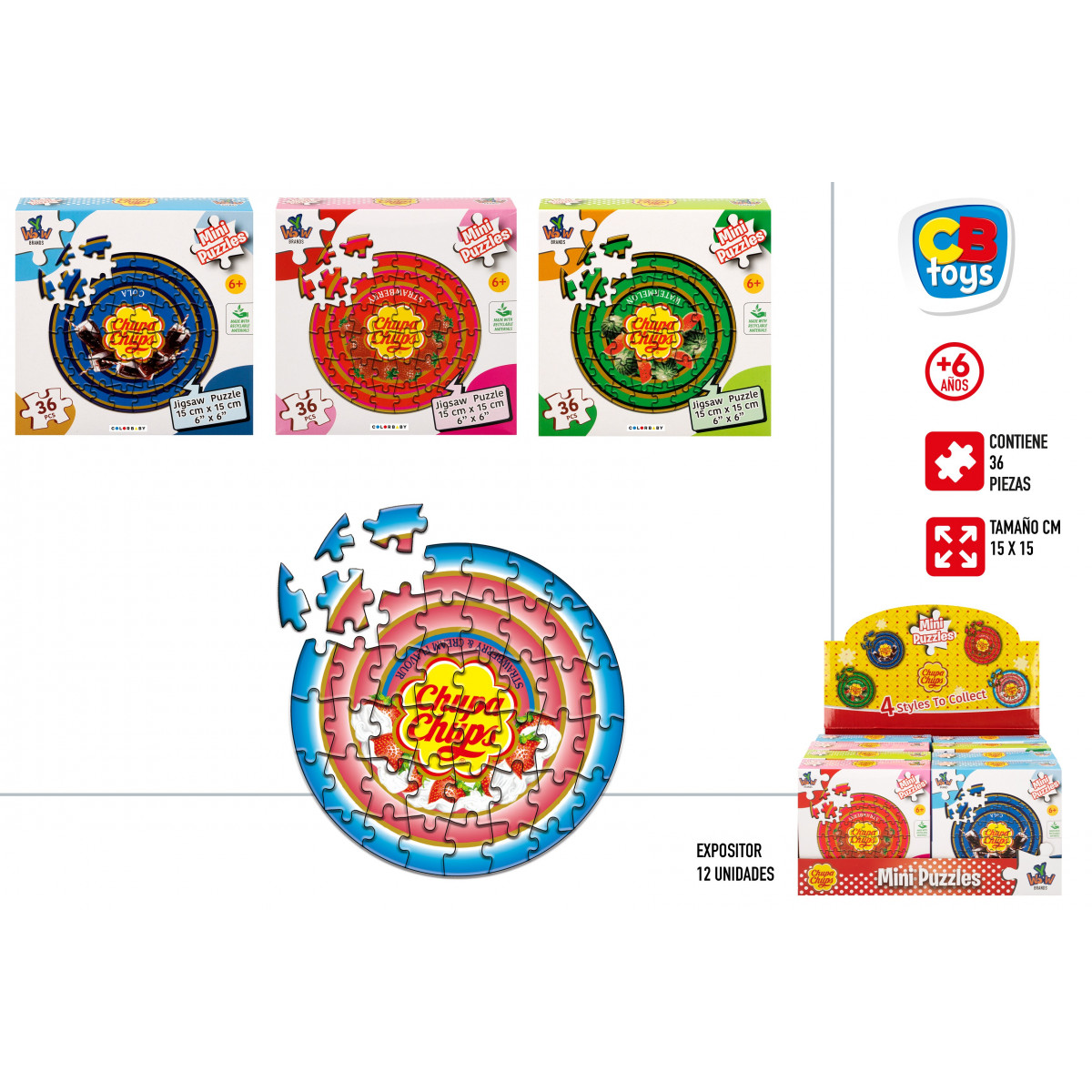 Mini quebra-cabeça chupa chups 36 pcs