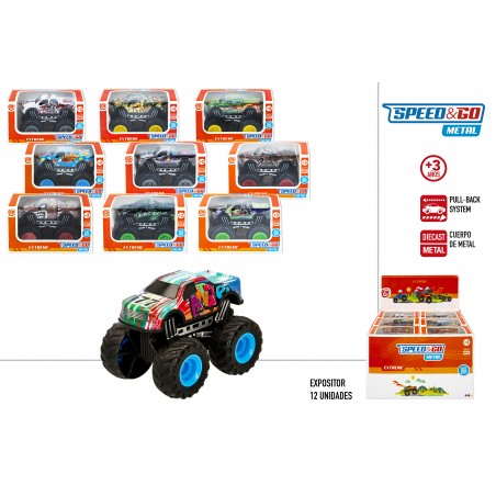 Carro de metal de fricção com grandes rodas