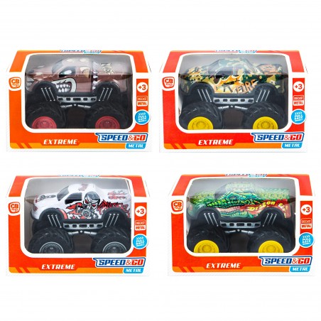 Carro de metal de fricção com grandes rodas
