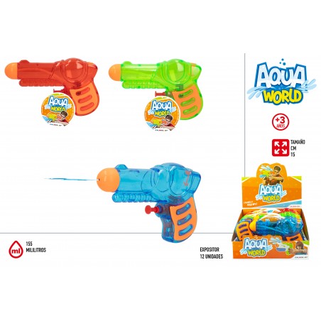 Pistola de água sortida em cores 15cm