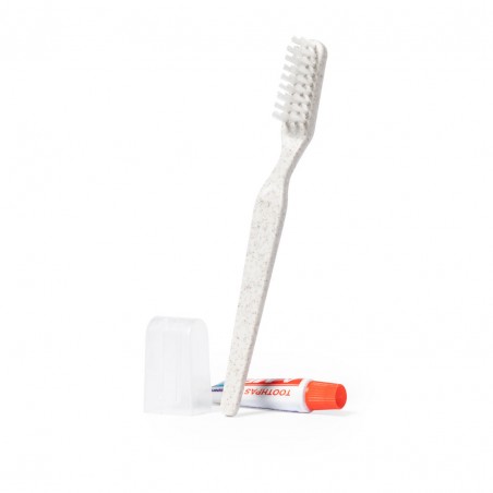 Set dental com escova e pasta apresentado na caixa