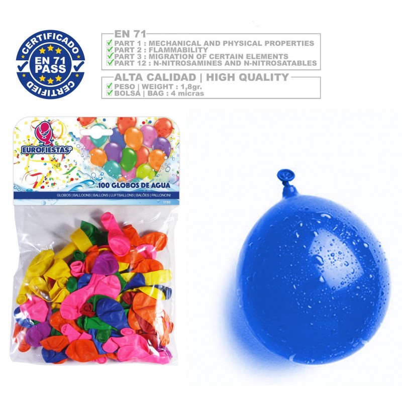Pacote Balão Cores Sortidas de Água 100 Unidades Pacote Balão Cores Sortidas de Água 100 Unidades