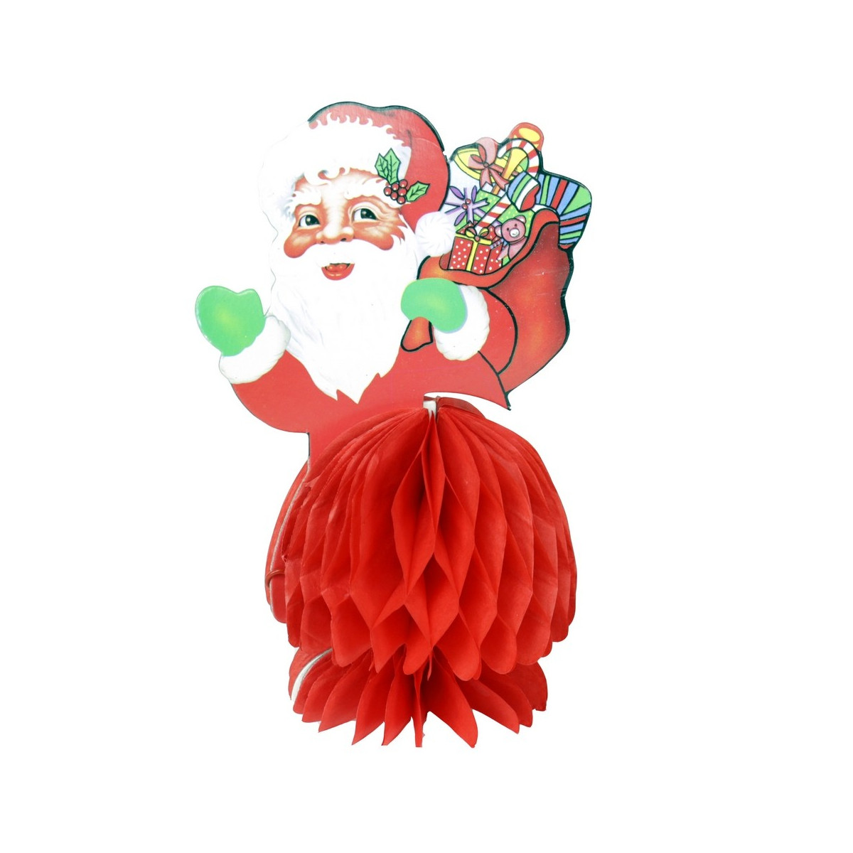 Centro de mesa de papel natal em forma de papai noel