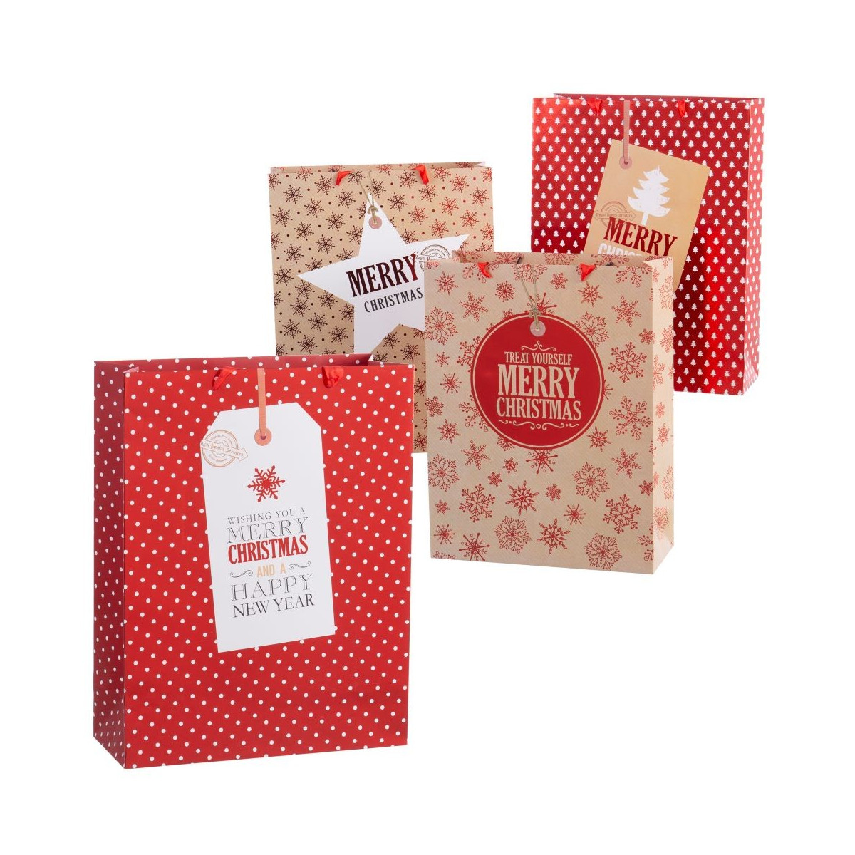 Bolsas para Natal com frases natalinas