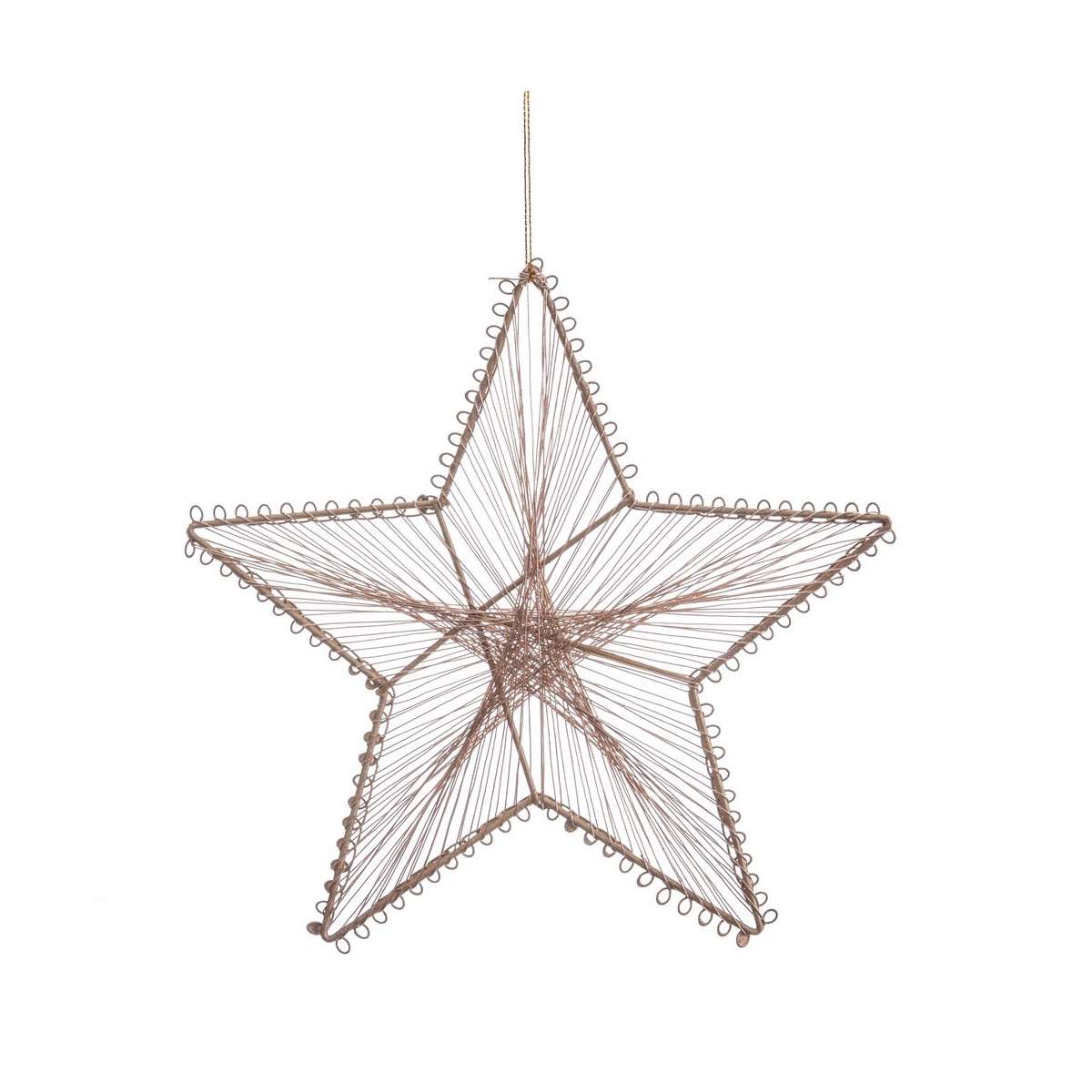 Pendente de Natal em forma de estrela de 5 pontas na cor dourada