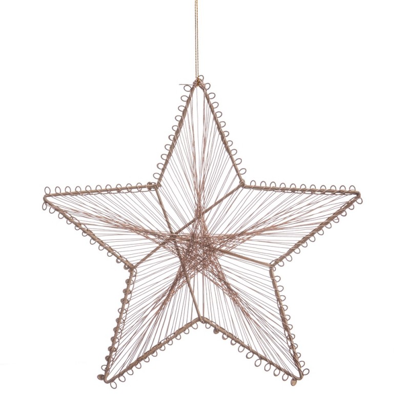 Pendente de Natal em forma de estrela de 5 pontas na cor dourada