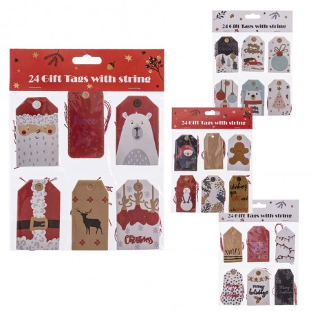 Conjunto de 24 cartões de presente para o Natal