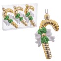 Conjunto de 3 enfeites de Natal em forma de bengala