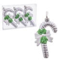 Conjunto de 3 enfeites de Natal em forma de bengala