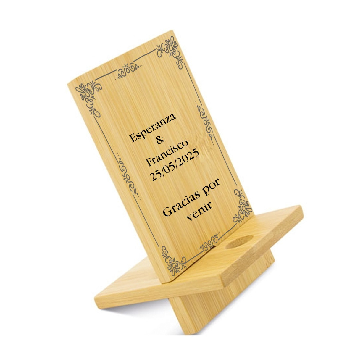 Suporte de celular para mesa com dedicatória gravada personalizada