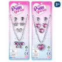 Colar brincos e anel de brinquedos para meninas