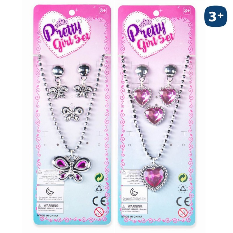 Colar brincos e anel de brinquedos para meninas