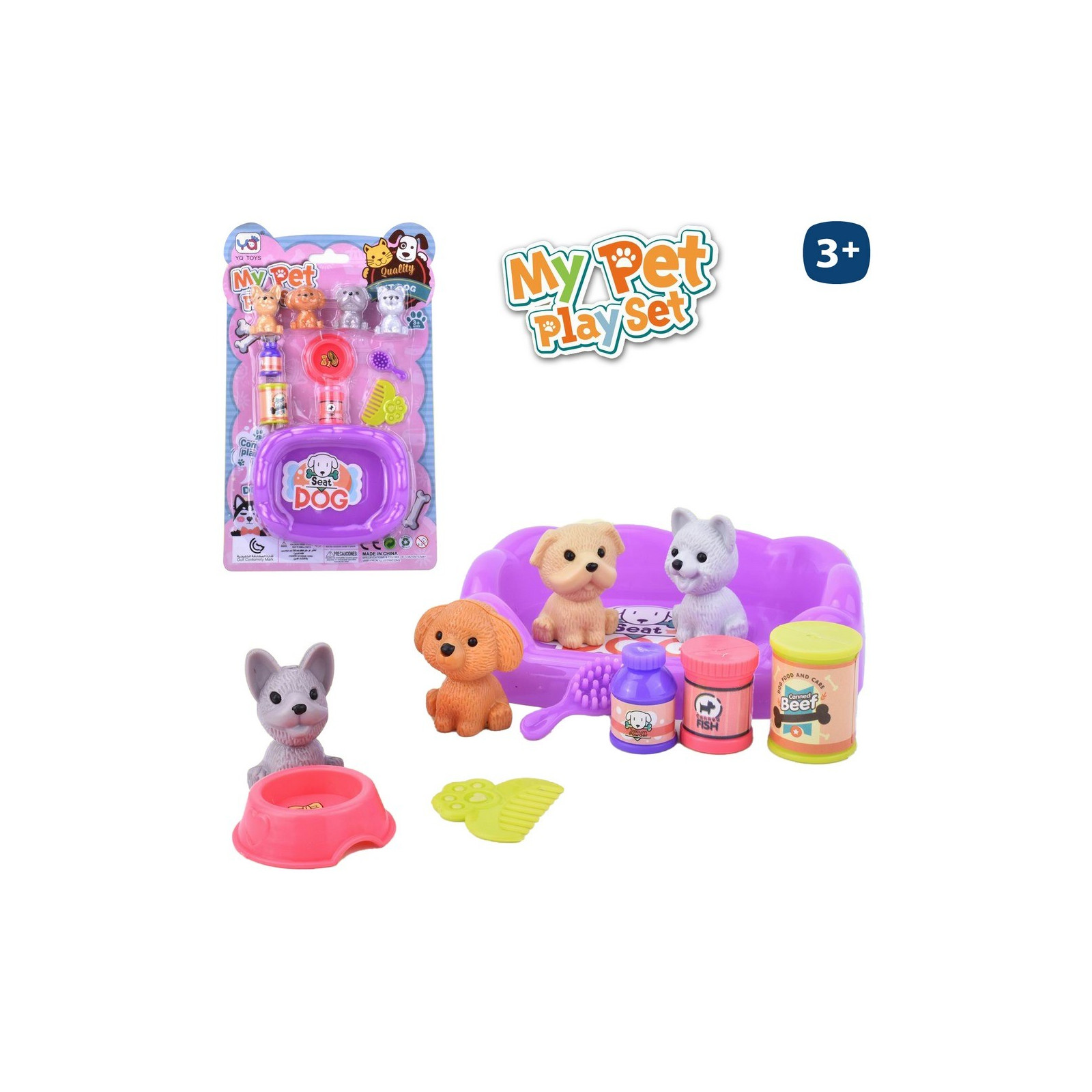 Cães mini de brinquedo com acessórios