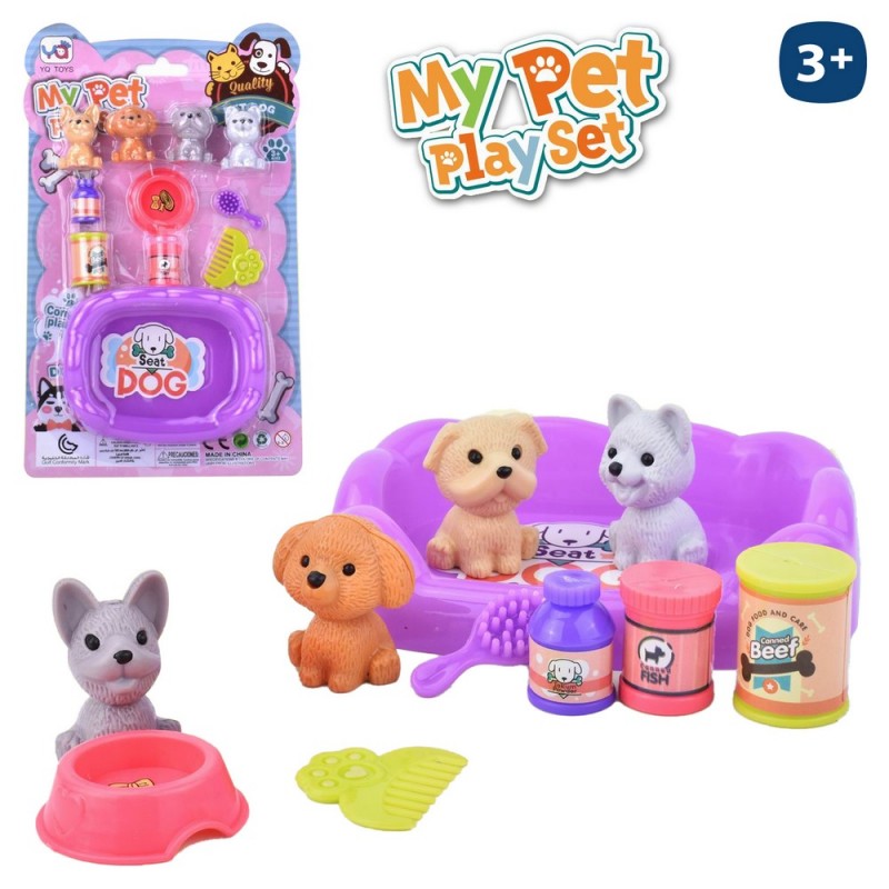 Cães mini de brinquedo com acessórios
