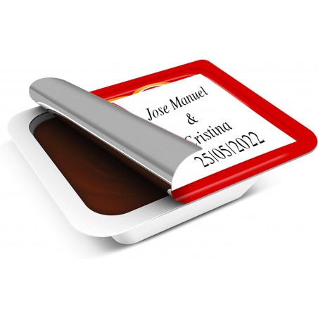 Mini Nocilla para casamentos com adesivos personalizados